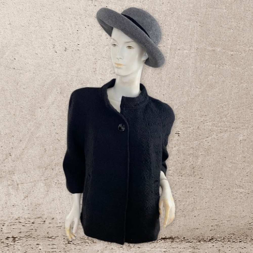 ❄️ 1/2 OFF Grace Elements black vintage Y2K Jackie O knit blazer jacket 10